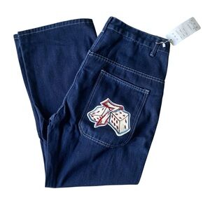 Blue Jeans with Dice Embroidery 2XL V69‎